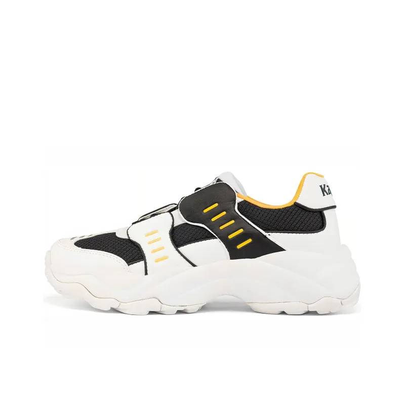 Kappa Anti-Slip Wear-Resistant Low-Top Chunky Sneakers Unisex White Orange Black-0