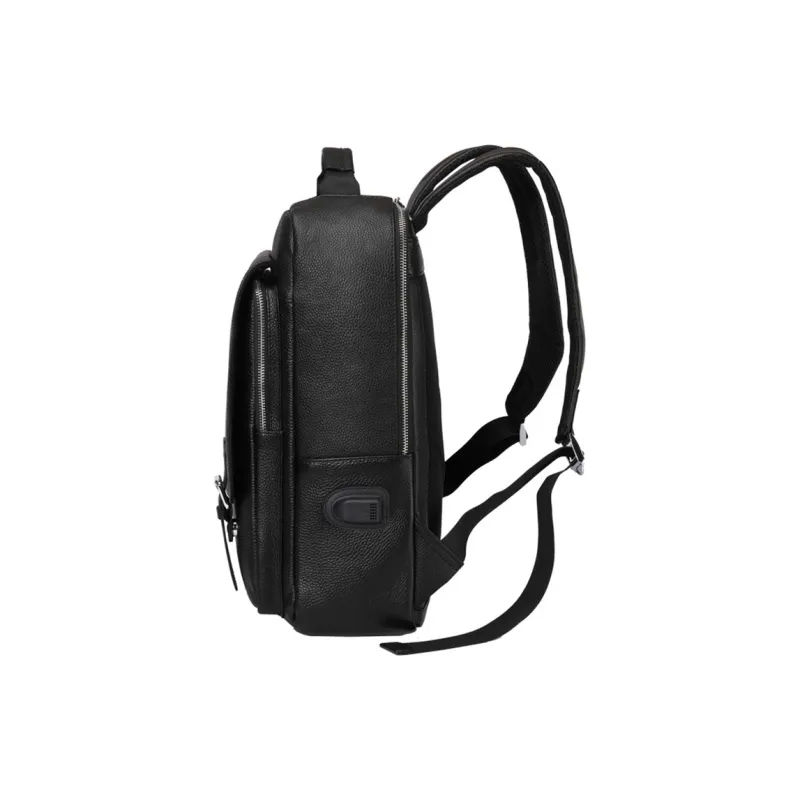 CMLZIUA Top Grain Cow Leather Backpack Large Size Unisex Black-2