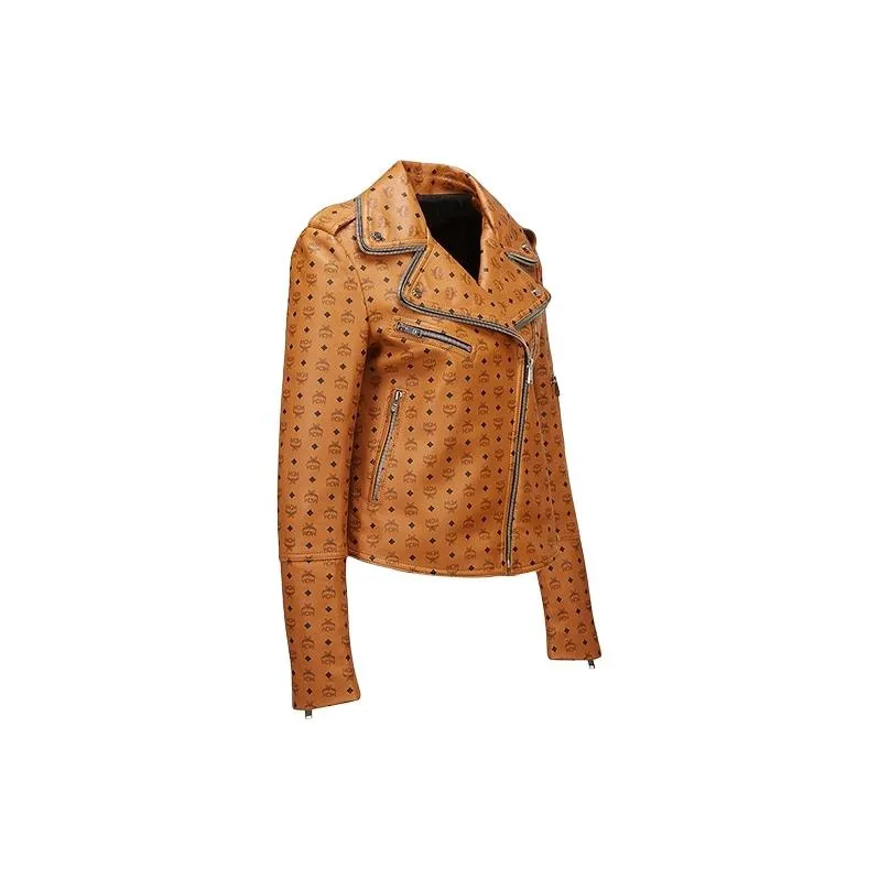 MCM Leather Jacket Women's Cognac-2
