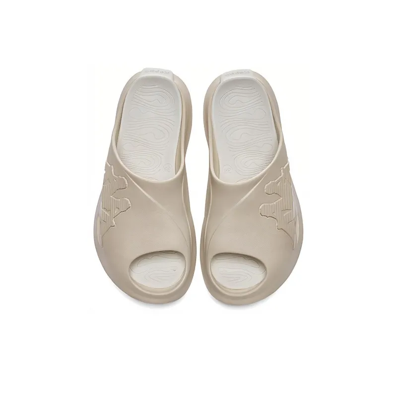 Kappa Slide Slippers Unisex Sheepskin Paper Brown-3
