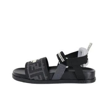 FENDI FF LOGO Beach Sandals Women's Black