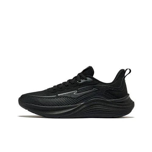 Erke Cushioning Breathable Low Top Running Shoes Men's Jet Black