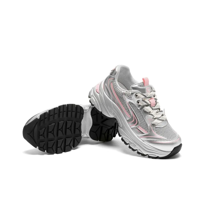 C°BANNER Chunky Sneakers Women's Low Top Silver Pink-4