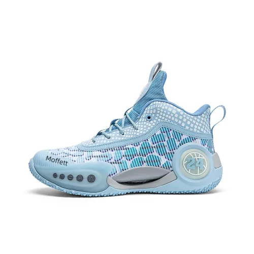 Moffett Basketball Shoes Men High Top Blue, Green