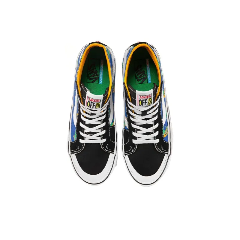 Vans Unisex SK8 HI High Top Sneakers Blue/Yellow/Green-2