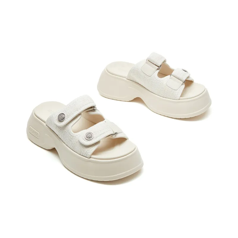 BOREE Slide Slippers Unisex Joyful White/Cool Black-4