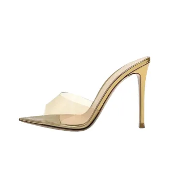 GIANVITO ROSSI Elle 105mm Metallic Mules