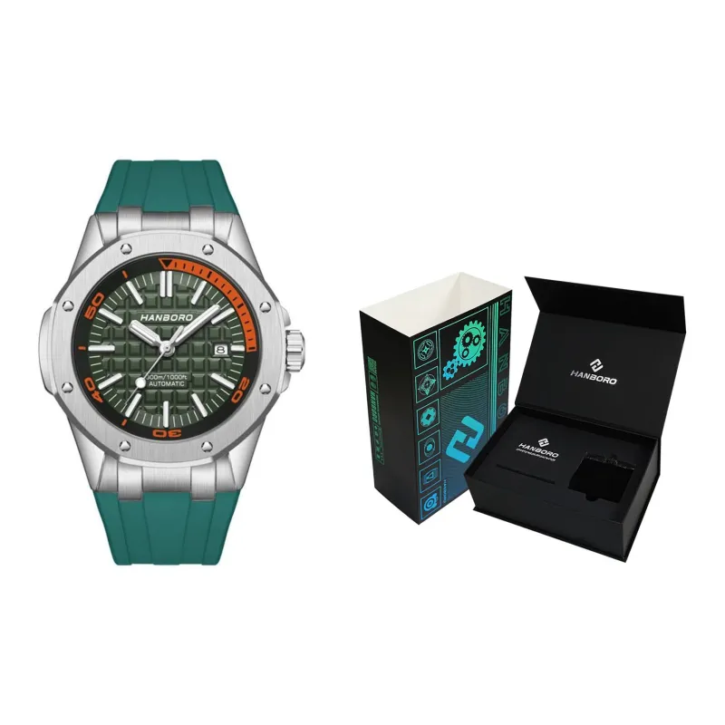 HANBORO Diving Collection Automatic Mechanical Movement Watch Men's Watches White Dial HBR919-BGG-1
