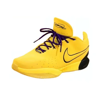Nike Lebron 21 PE Cushioning Anti Slip And Wear Resistant Low Top Basketball Shoes Men's Yellow Blue Black