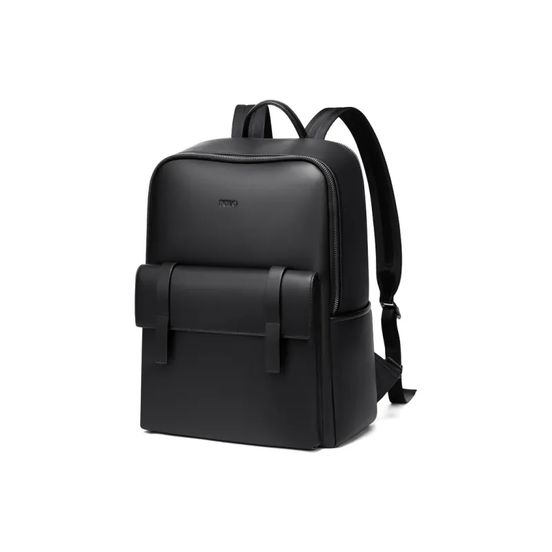 POLO Top Grain Cow Leather Backpack Tubas Men's Black-0