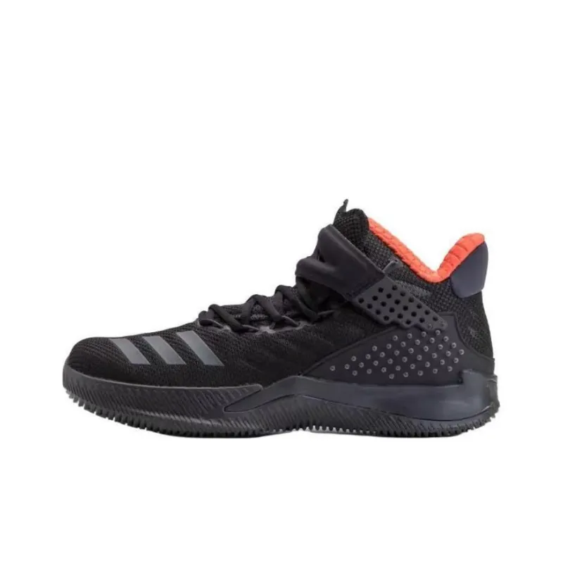 Adidas Ball 365 Cushioned Slip-Resistant Mid-Top Basketball Shoes Men's Black Gray Red-0