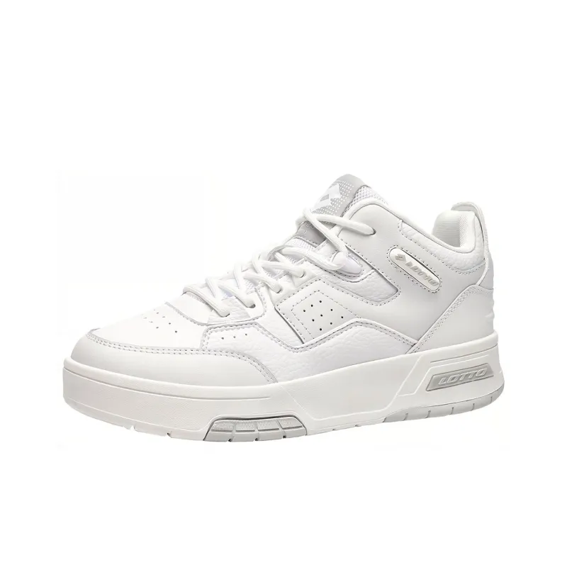 LOTTO Slip-Resistant Water-Resistant High-Top Skateboard Shoes Men's White-1