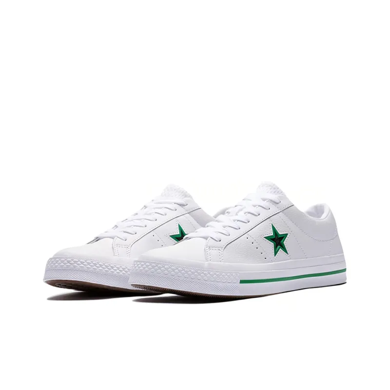 Converse One Star Ox Leather White/Green Original Style-1