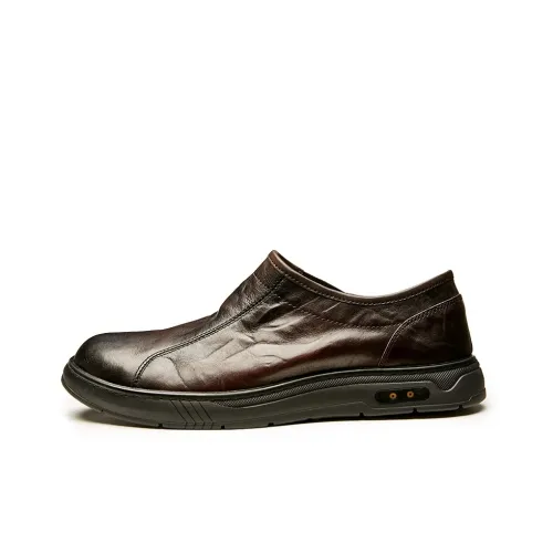 Brounvanm Men's Casual Shoes Men Low Top Black/Coffee