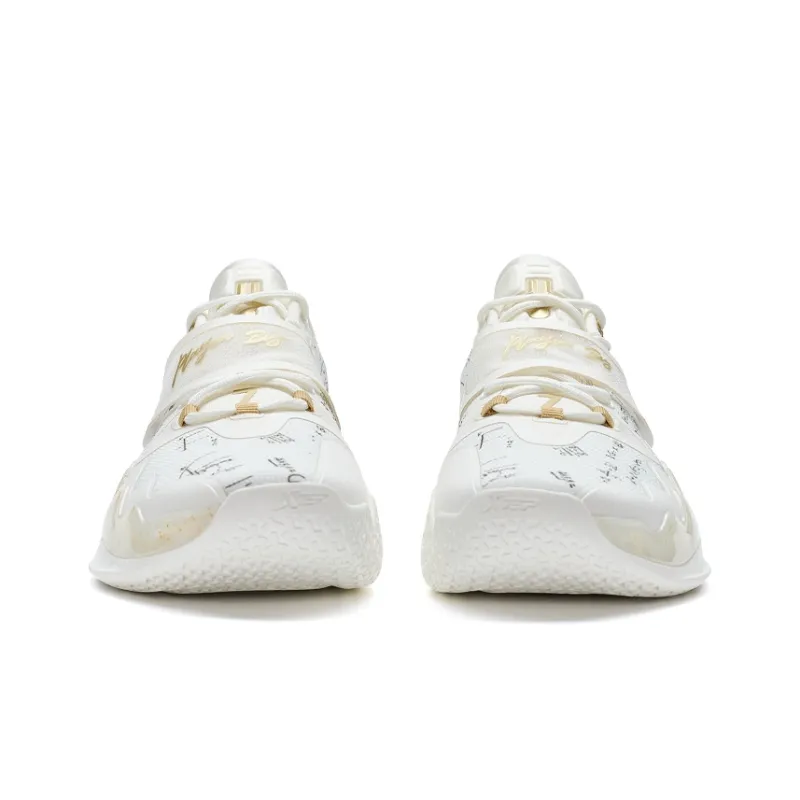 XTEP Lin's Madness 2 V2 Abrasion Resistant Low Top Basketball Shoes Men's Sail White/New Metallic Gold-5