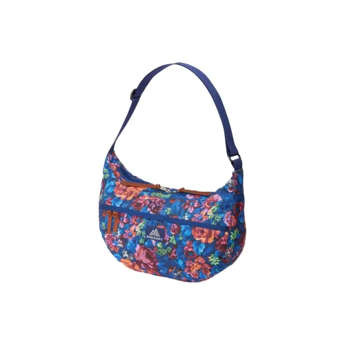 GREGORY Fabric Shoulder Bag, Crossbody Bag Unisex Blue With Print