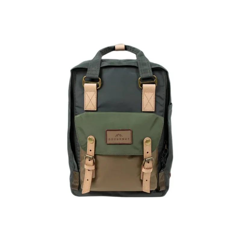Doughnut Recycled Nylon With Recycled Leather Accents Backpack Regular Unisex Olive & Army Green-0