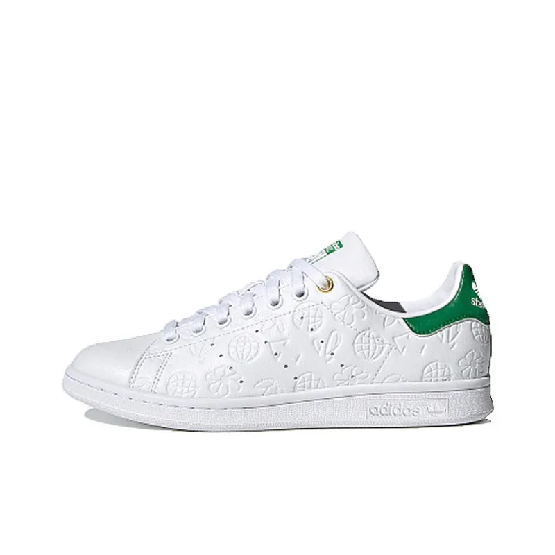 Adidas Stan Smith Embossed Graphics White Green Women's-0