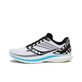Saucony Kinvara 12 Blossom Cushioning Anti Slip And Wear Resistant Low Top Running Shoes Men's White Black Standard M