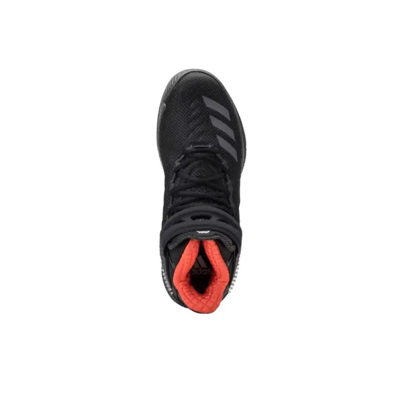 Adidas Ball 365 Cushioned Slip-Resistant Mid-Top Basketball Shoes Men's Black Gray Red-3