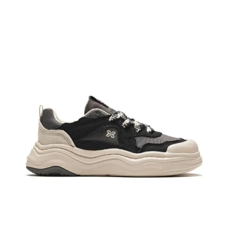 Anta Lava Cake Water Resistant Cushioning Low Top Skateboard Shoes Women's Black White Gray-1