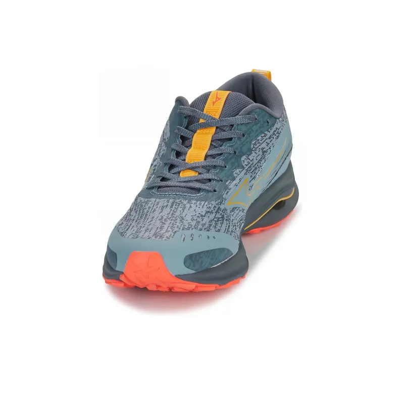 Mizuno Wave Rider TT Cushioning, Wear Resistant Low Top Running Shoes Men's Cyan Orange-4
