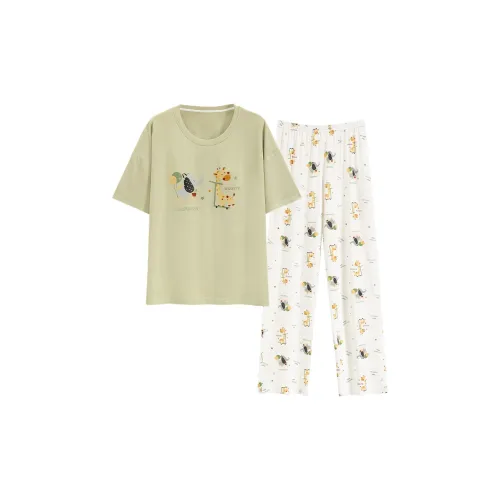 MADALLO Pajama Set Women's Yellow Green