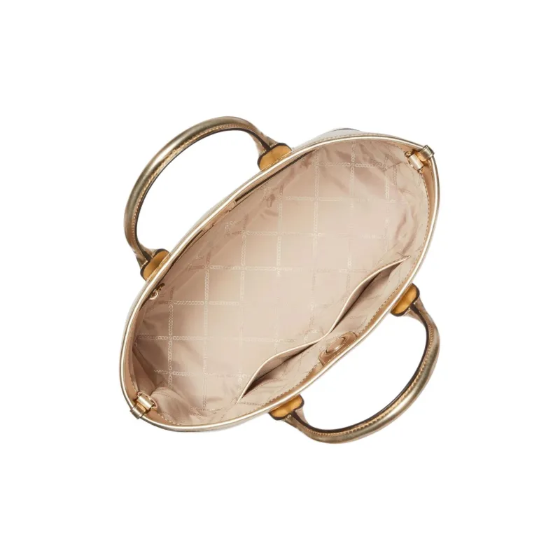 MICHAEL KORS Fabric Shoulder Bag, Crossbody Bag, Handbag Medium Size Women's Beige & Gold-2