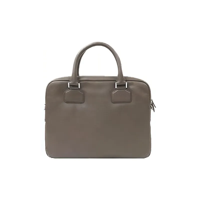 EMPORIO ARMANI Cow Leather Briefcase Shoulder Bag Crossbody Bag Handbag Regular Men's Gray Brown-3