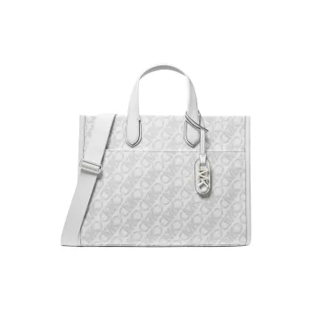 MICHAEL KORS Gigi Artificial Leather Tote Bag, Shopping Bag, Handbag Large Size Women's White