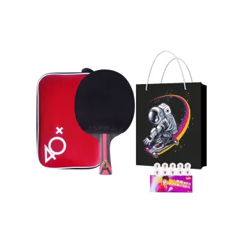DHS Ping Pong Paddles Unisex Ebony, Aromatic Carbon Red/Black