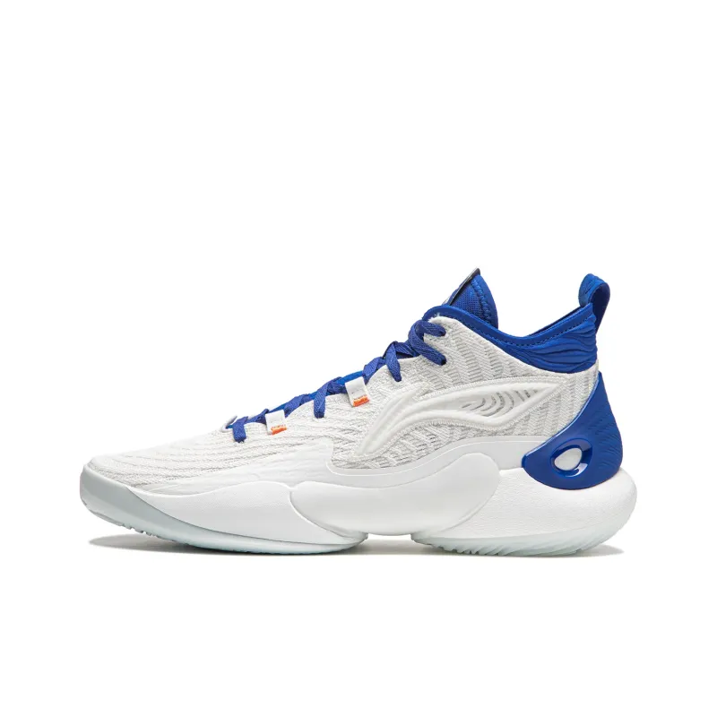 LINING YuShuai 18 Basketball Shoes Men Mid Top White/Blue-0