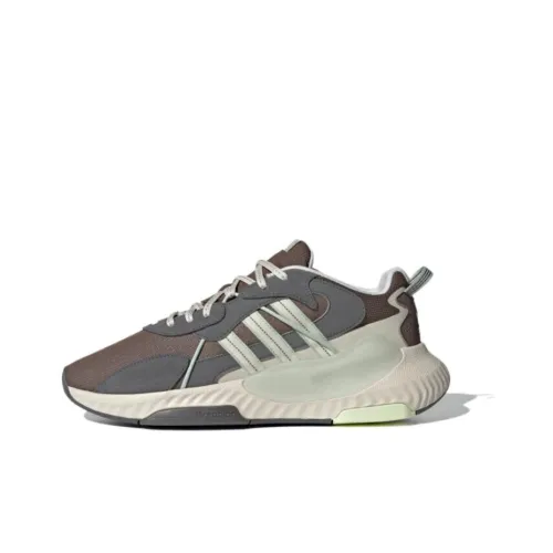 Adidas Originals Hi-Tail Running Shoes Unisex Mid-Top Rock Deep Earth Brown/Marvelous White/Linen Green