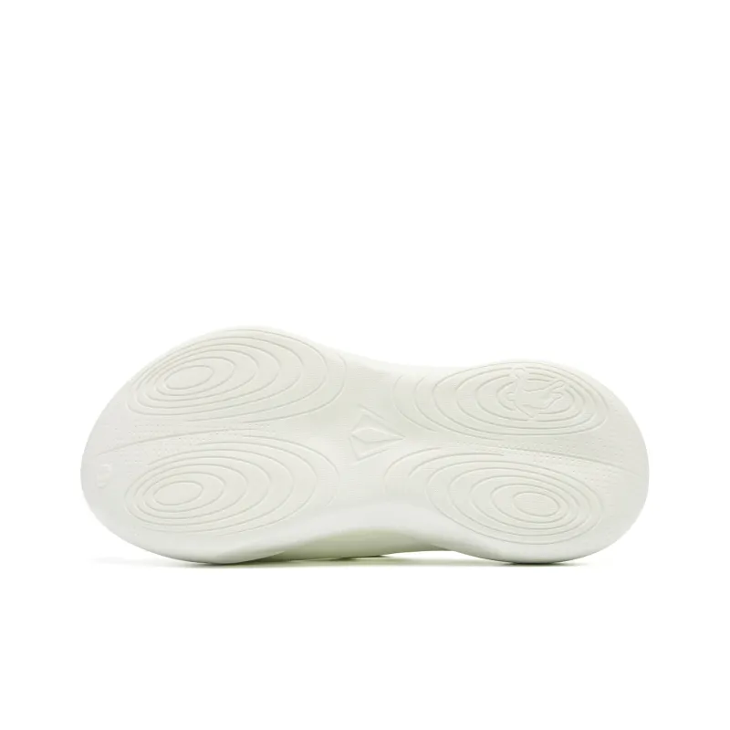 QIAODAN Poison Tooth Slippers Quick Dry Slip Resistant Abrasion Resistant Quiet Slide Slippers Women's Ivory-4