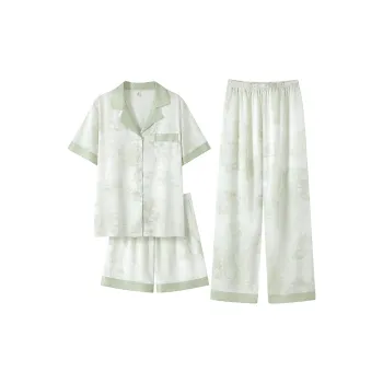 Maultiay Pajama Set Women's Cream Green