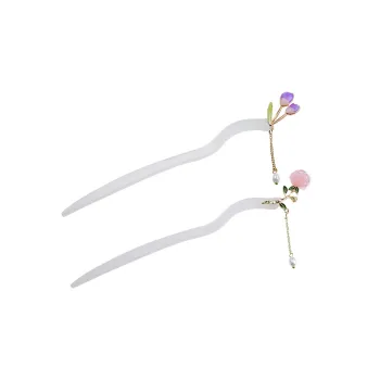 MAGICPOLE Acrylic Alloy Artificial Pearl Hairpins Women's White