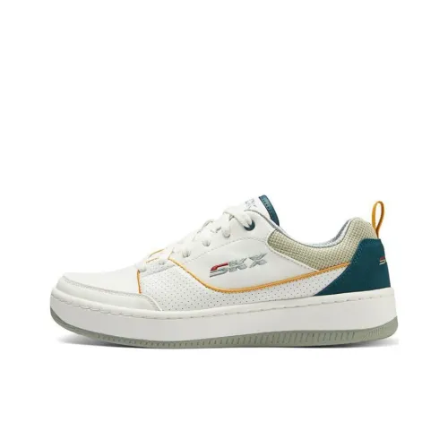 Skechers Slip Resistant Breathable Low Top Skateboard Shoes Men's White Green Cyan
