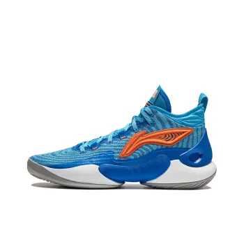 LiNing YuShuai 18 CBA Fujian Team PE Anti Slip Wear Resistant Mid Top Basketball Shoes Men's Blue