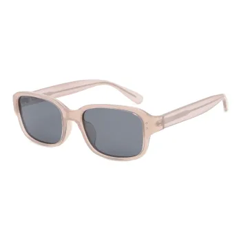 Pair Ponyo TR/Memory Plastic Square Sunglasses Unisex Transparent Pink