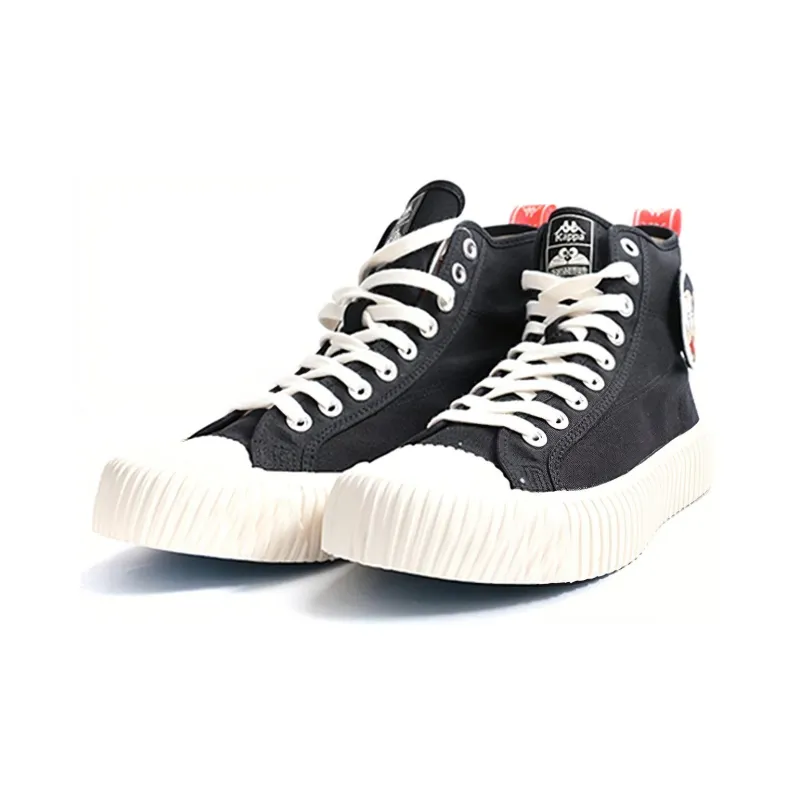 Doraemon x Kappa Anti-Slip Wear-Resistant High-Top Canvas Shoes Unisex Black-2