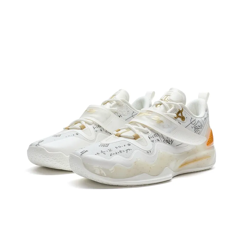 XTEP Lin's Madness 2 V2 Abrasion Resistant Low Top Basketball Shoes Men's Sail White/New Metallic Gold-4