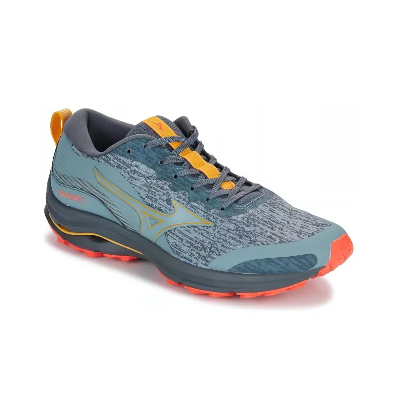 Mizuno Wave Rider TT Cushioning, Wear Resistant Low Top Running Shoes Men's Cyan Orange-2