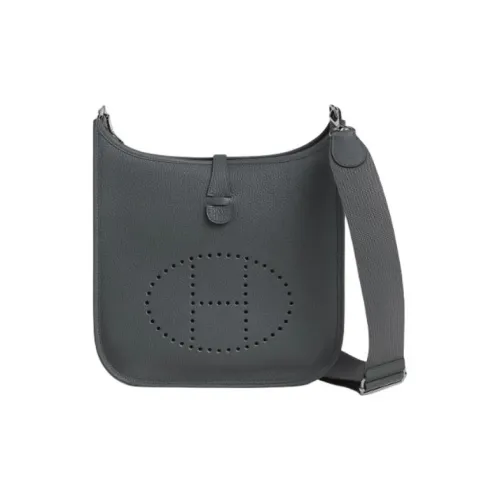 HERMES Evelyne Clemence Bullock Leather Crossbody Bag Shoulder Bag Women's H0 Misty Gray