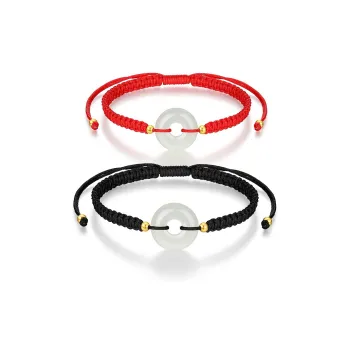 SEVEN COOK Hetian Jade Bracelets Pale Greenish-White Jade Unisex