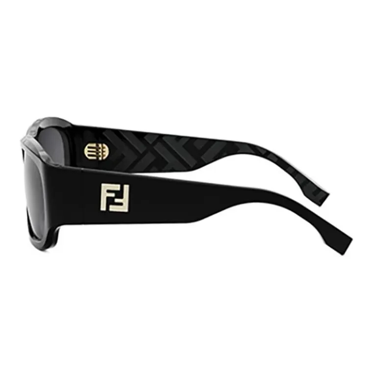 FENDI Acetate Irregular Shape Sunglasses Men's Black-2