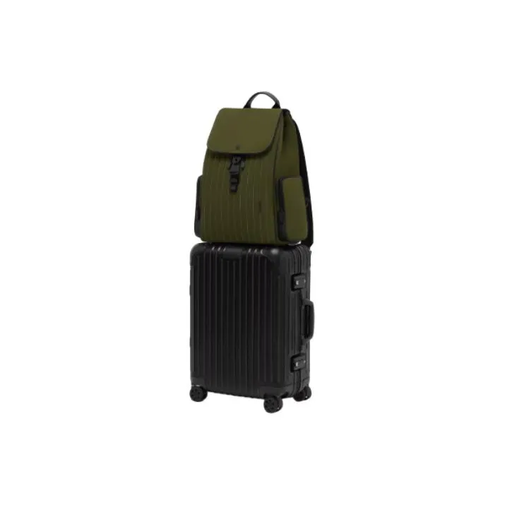 RIMOWA Never Still Nylon With Leather And Canvas Backpack Large Size Men's Khaki Green-4