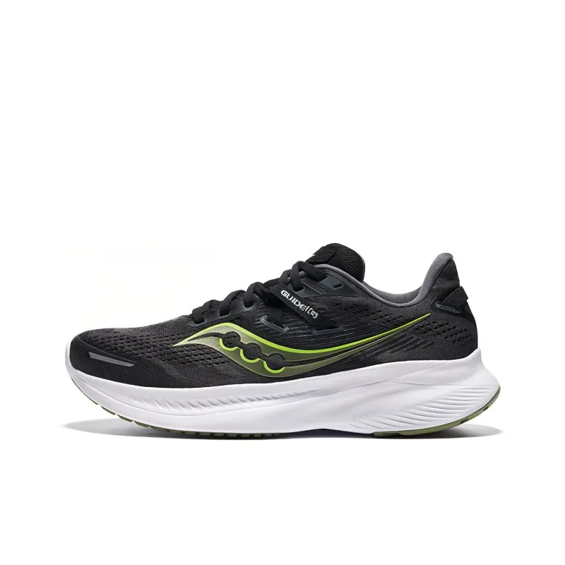 Saucony Guide 16 Cushioning Support Rebound Low Top Training Running Shoes Men's Black Green-0