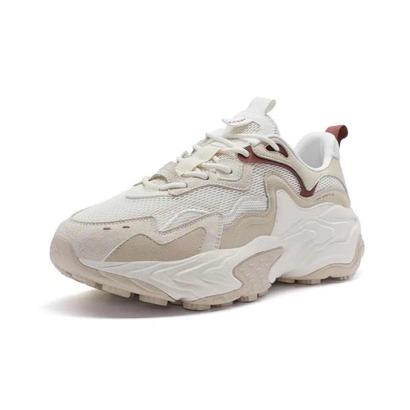 XTEP Migratory Height Increasing Low Top Casual Shoes Men's Milk Tea White/Earthy Tone-2