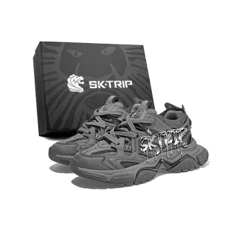 SK.TRIP Crossbow Series Chunky Sneakers Unisex Low Top Jet Black/Phantom Gray