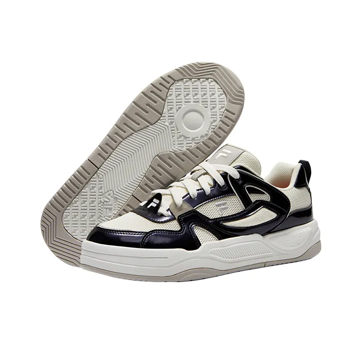 Beams x FILA FUSION BANK II Anti-Slip Wear-Resistant Low-Top Skateboard Shoes Women's White Blue-3